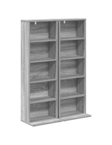 Mobile per CD 2 pz Sonoma grigio 33 x 23,5 x 97,5 cm