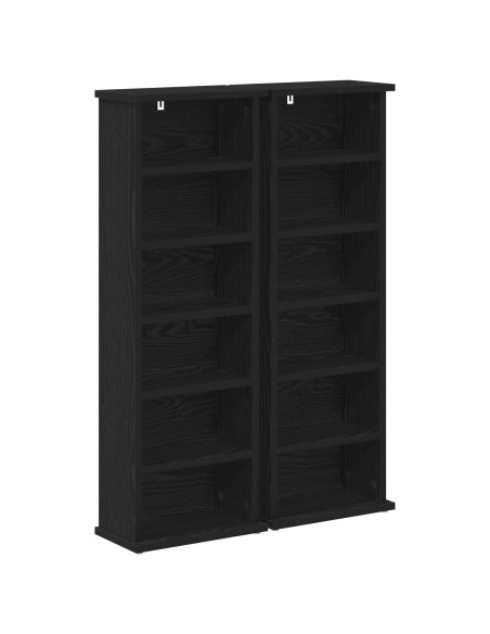 Mobile per CD 2 pz Rovere Nero 60 x 17 x 92 cm