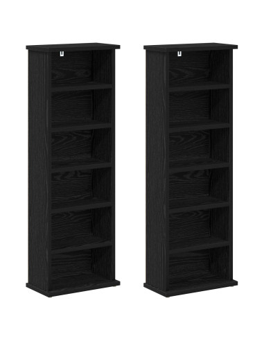Mobile per CD 2 pz Rovere Nero 60 x 17 x 92 cm