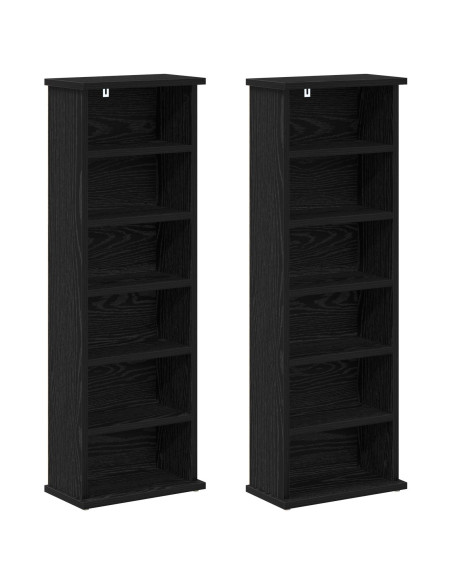 Mobile per CD 2 pz Rovere Nero 60 x 17 x 92 cm