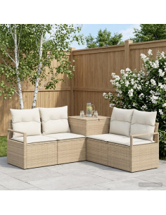 Set di divani 5 pz Beige e Bianco Crema
