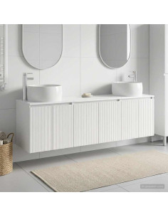 Set di Armadi da Bagno 3 pz Bianco Lucido 49,5 x 44,5 x 66 cm