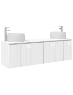 Set di Armadi da Bagno 3 pz Bianco Lucido 49,5 x 44,5 x 66 cm 2