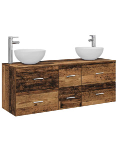 Set di Armadi da Bagno 3 pz Legno antico 49,5 x 35 x 63 cm 2