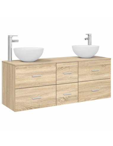Set di Armadi da Bagno 3 pz Rovere Sonoma 49,5 x 35 x 63 cm