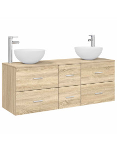 Set di Armadi da Bagno 3 pz Rovere Sonoma 49,5 x 41 x 64,5 cm 2