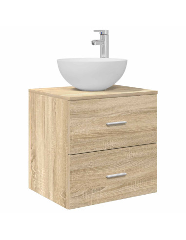 Set di Armadi da Bagno 3 pz Rovere Sonoma 49,5 x 41 x 64,5 cm