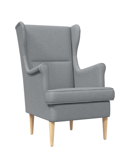Poltrona con Ottomano 2 pz Grigio Chiaro Tessuto