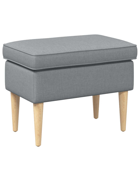Poltrona con Ottomano 2 pz Grigio Chiaro Tessuto