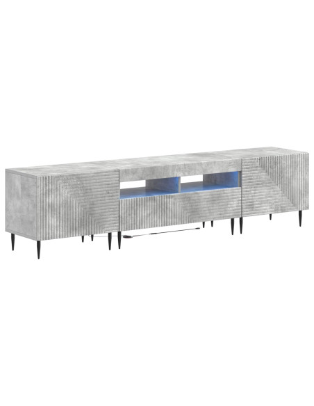 Mobile TV LED a 3 pezzi Grigio Cemento Legno ingegnerizzato