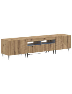 Mobile TV LED a 3 pezzi Rovere Artigianale Legno ingegnerizzato