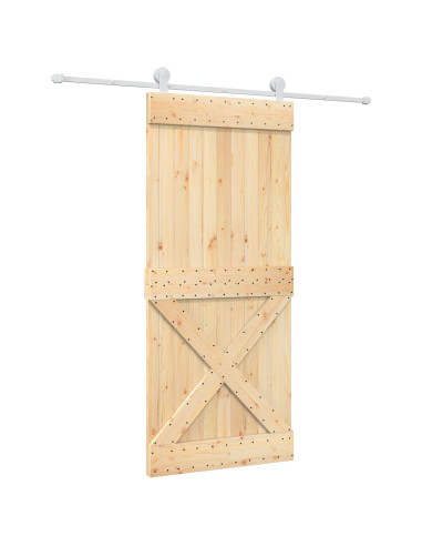 Porta scorrevole Naturale e Bianco 90 x 210 cm