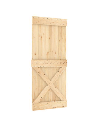 Porta scorrevole Naturale e Bianco 90 x 210 cm