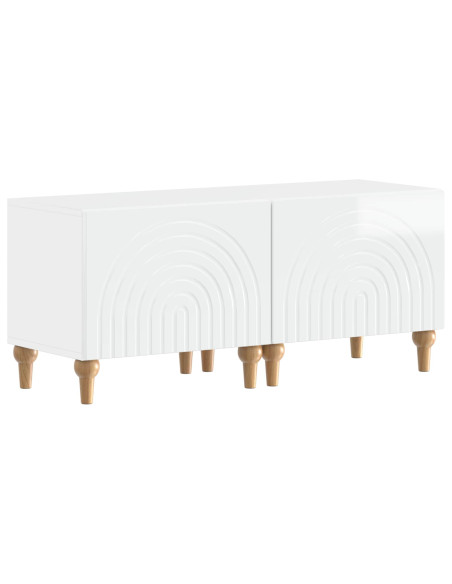 Mobile TV LED a 3 pezzi Bianco Lucido Legno ingegnerizzato