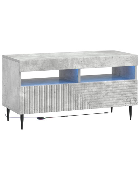 Mobile TV LED a 3 pezzi Grigio Cemento Legno ingegnerizzato