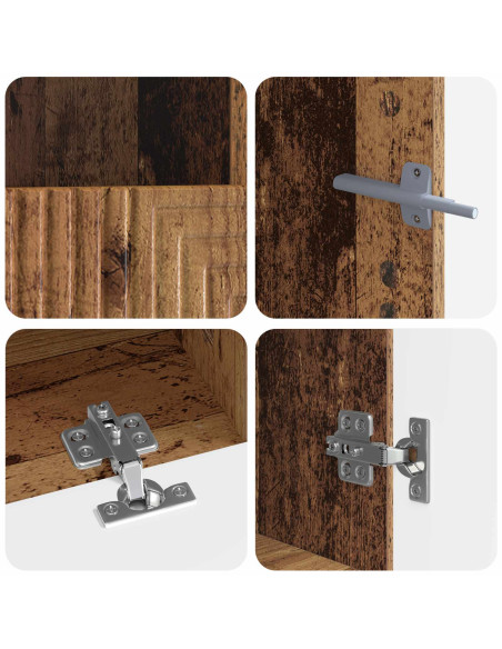 Mobile TV LED a 3 pezzi Legno antico Legno ingegnerizzato