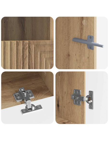Mobile TV LED a 3 pezzi Rovere Artigianale Legno ingegnerizzato