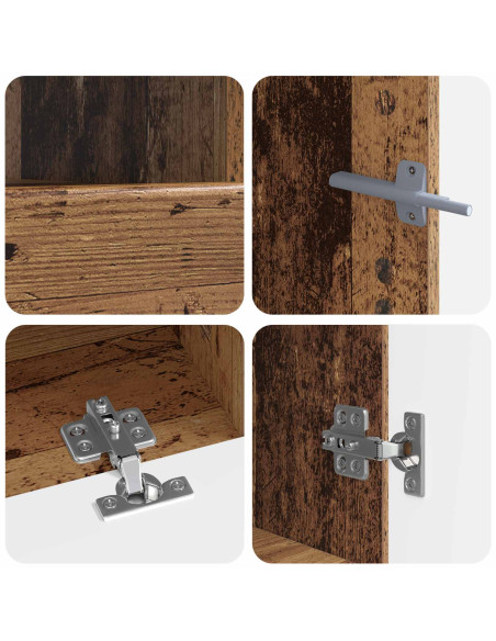Mobile TV LED a 5 pezzi Legno antico Legno ingegnerizzato
