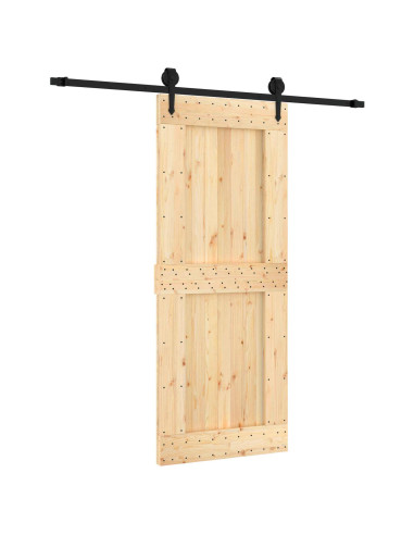 Porta scorrevole Naturale e Nero 85 x 210 cm