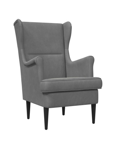 Poltrona con Ottomano 2 pz Grigio Scuro Velluto