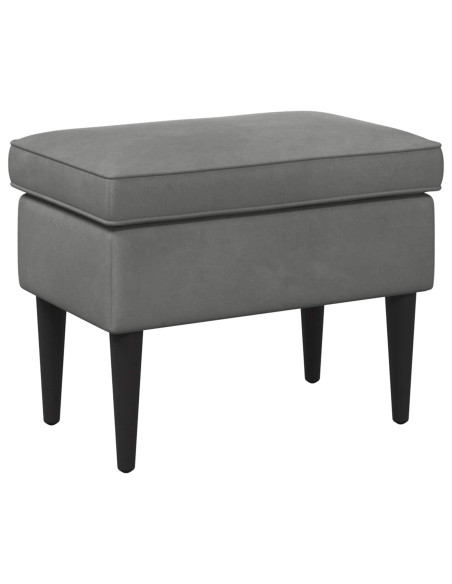 Poltrona con Ottomano 2 pz Grigio Scuro Velluto