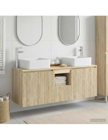 Set di Armadi da Bagno 3 pz Rovere Sonoma 49,5 x 41 x 63 cm