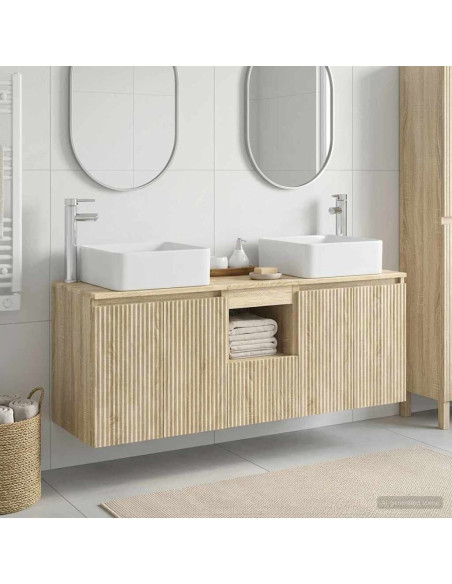 Set di Armadi da Bagno 3 pz Rovere Sonoma 49,5 x 41 x 63 cm