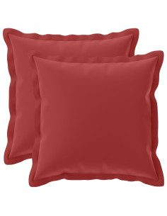 Federa 2 pz HOUTEN Rosso Vino 35 x 35 cm Poliestere