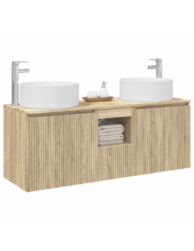 Set di Armadi da Bagno 3 pz Rovere Sonoma 49,5 x 44,5 x 65,5 cm