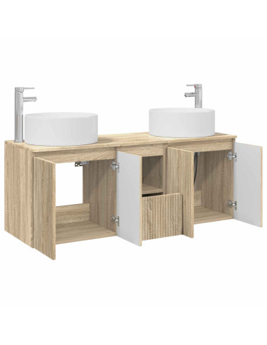Set di Armadi da Bagno 3 pz Rovere Sonoma 49,5 x 44,5 x 65,5 cm