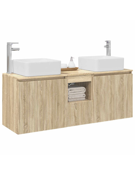 Set di Armadi da Bagno 3 pz Rovere Sonoma 49,5 x 41 x 63 cm