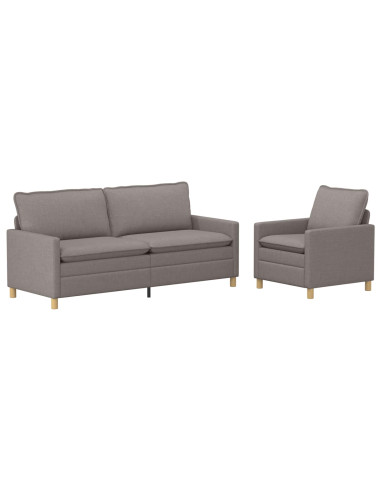 Set di divani 2 pz Tortora Tessuto
