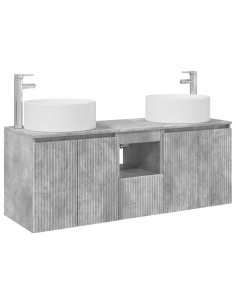 Set di Armadi da Bagno 3 pz Grigio Cemento 2