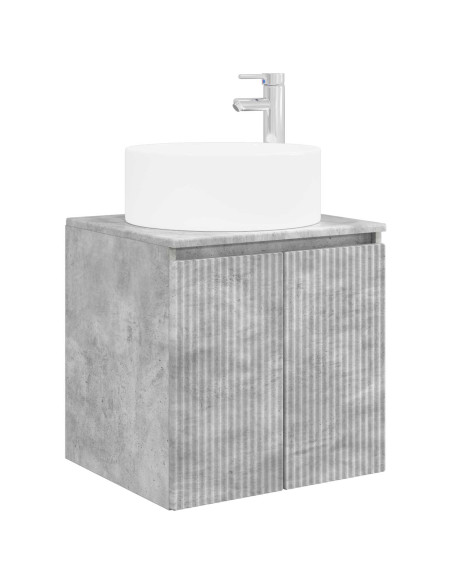 Set di Armadi da Bagno 3 pz Grigio Cemento