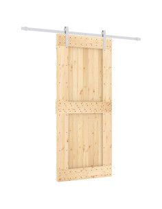 Porta scorrevole Naturale e Bianco 90 x 210 cm 2