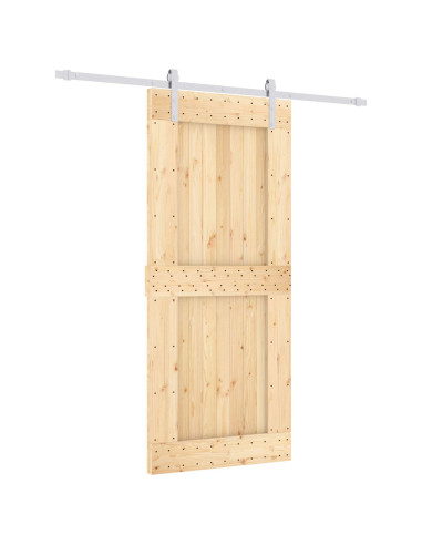 Porta scorrevole Naturale e Bianco 90 x 210 cm