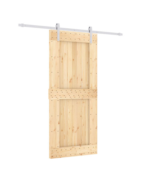 Porta scorrevole Naturale e Bianco 90 x 210 cm