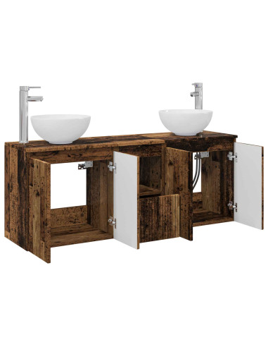Set di Armadi da Bagno 3 pz Legno antico 49,5 x 41 x 64,5 cm