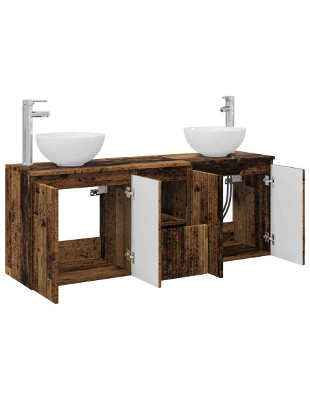 Set di Armadi da Bagno 3 pz Legno antico 49,5 x 41 x 64,5 cm