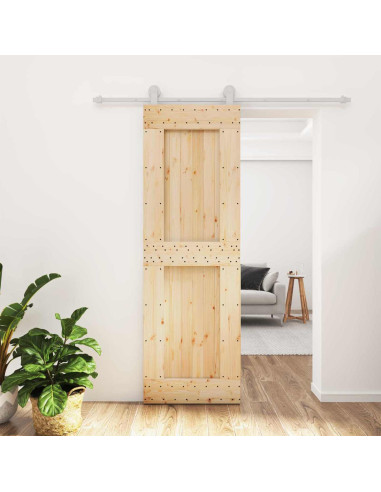 Porta scorrevole Naturale e Bianco 70 x 210 cm