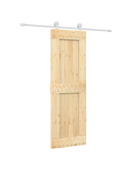 Porta scorrevole Naturale e Bianco 70 x 210 cm