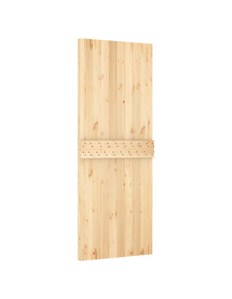 Porta scorrevole Naturale e Nero 80 x 210 cm