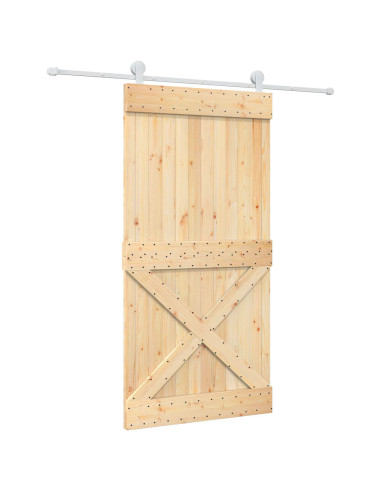 Porta scorrevole Naturale e Bianco 100 x 210 cm