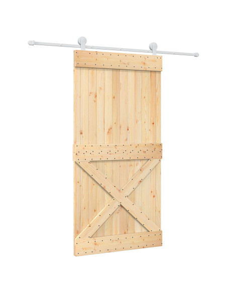 Porta scorrevole Naturale e Bianco 100 x 210 cm