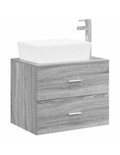 Set di mobili per il bagno Sonoma grigio Legno ingegnerizzato 2