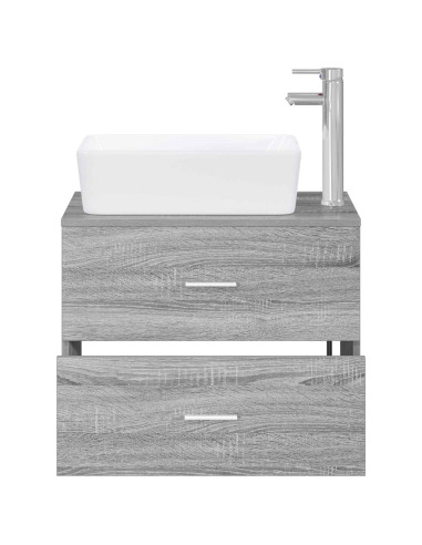 Set di mobili per il bagno Sonoma grigio Legno ingegnerizzato