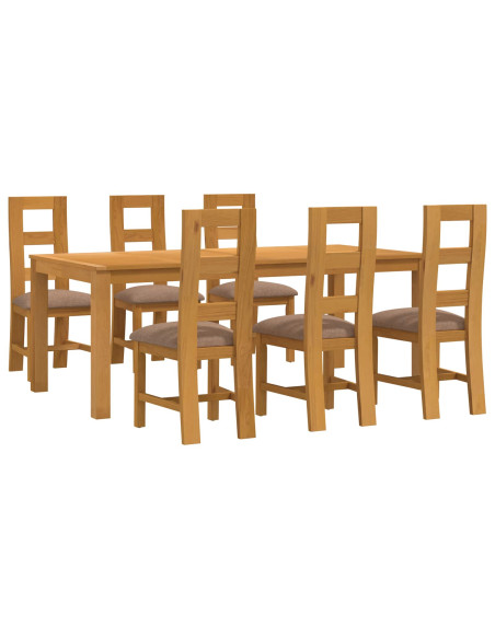 Set da pranzo 7 pz Grigio Legno di Quercia Massello