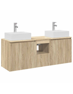 Set di Armadi da Bagno 3 pz Rovere Sonoma 49,5 x 41 x 62,5 cm 2