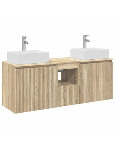 Set di Armadi da Bagno 3 pz Rovere Sonoma 49,5 x 41 x 62,5 cm