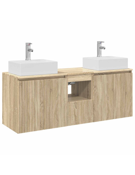 Set di Armadi da Bagno 3 pz Rovere Sonoma 49,5 x 41 x 62,5 cm